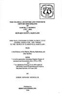 Cover of: The colonial ancestors and twentieth century descendants of Samuel A. Nichols (1787-1866) of Howard County, Maryland by Joseph Howard Nichols