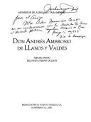 Cover of: Don Andrés Ambrosio de Llanos y Valdés: tercer obispo de Nuevo Reino de León