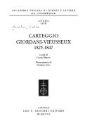 Carteggio Giordani-Vieusseux by Pietro Giordani
