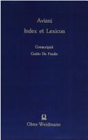 Cover of: Aviani index et lexicon