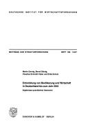 Cover of: Entwicklung von Bevölkerung und Wirtschaft in Deutschland bis zum Jahr 2010: Ergebnisse quantitativer Szenarien