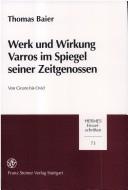 Cover of: Werk und Wirkung Varros im Spiegel seiner Zeitgenossen: von Cicero bis Ovid