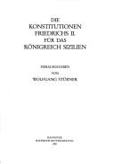 Cover of: Die Konstitutionen Friedrichs II. für das Königreich Sizilien