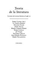 Cover of: Teoría de la literatura: corrents de la teoria literària al segle XX