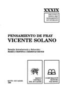 Cover of: Pensamiento de Fray Vicente Solano