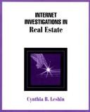 Cover of: Internet investigations in real estate by Cynthia B. Leshin, Cynthia B. Leshin