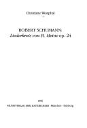 Cover of: Robert Schumann, Liederkreis von H. Heine, op. 24