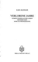 Verlorene Jahre by Karl Mandler