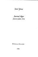 Cover of: Journal Alger: janvier-juillet 1954