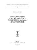 Studi onomastici e sociolinguistici sull'Etruria arcaica by Simona Marchesini