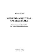 Cover of: Gemeinsamkeit war unsere Stärke by Karl-Heinz Mihr