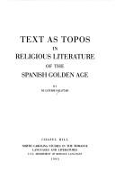 Cover of: Text as topos in religious literature of the Spanish Golden Age