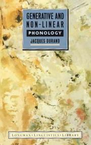 Cover of: Generative and non-linear phonology by Durand, Jacques