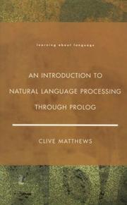 Cover of: An introduction to natural language processing through Prolog