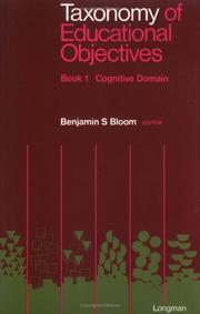 Cover of: Taxonomy of Educational Objectives, Handbook 1 by Benjamin Samuel Bloom