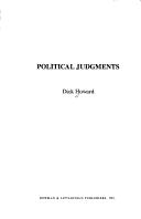 Cover of: Political judgments