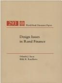 Cover of: Design issues in rural finance