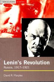 Cover of: Lenin's revolution: Russia, 1917-1921