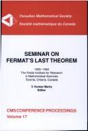 Cover of: Seminar on Fermat's last theorem: 1993-1994, the Fields Institute for Research in the Mathematical Sciences, Toronto, Ontario, Canada