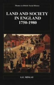 Cover of: Land and society in England, 1750-1980