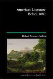 Cover of: American Literature Before 1880. by Robert Lawson-Peebles