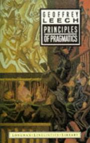 Cover of: Principles of pragmatics by Geoffrey N. Leech