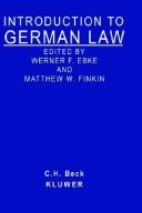 Cover of: Introduction to German law