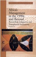 Cover of: Africa's management in the 1990s and beyond by Mamadou Dia