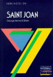 Cover of: George Bernard Shaw, "Saint Joan"