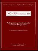 Cover of: Waterproofing membranes for concrete bridge decks