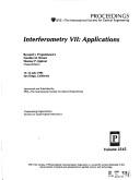 Cover of: Interferometry VII--applications: 13-14 July 1995, San Diego, California