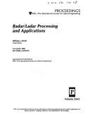 Cover of: Radar/ladar processing and applications | 
