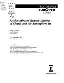 Cover of: Passive infrared remote sensing of clouds and the atmosphere III by David K. Lynch, Eric P. Shettle Chair/Editor ; Sponsored by: CNES-Centre National d'Etudes Spatiales ... [et al.] ; published by SPIE-The International Society for Optical Engineering.