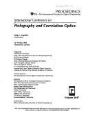 Cover of: International Conference on Holography and Correlation Optics: 15-19 May 1995, Chernovtsy, Ukraine