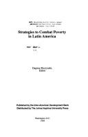 Cover of: Strategies to combat poverty in Latin America
