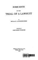 Cover of: Some hints on the trial of a lawsuit