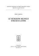 Le iscrizioni bilingui etrusco-latine by Enrico Benelli