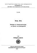 Cover of: Eros, Eris: Beiträge zur Literaturpsychologie, zur Sprach- und Ideologiekritik