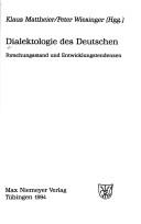 Cover of: Dialektologie des Deutschen: Forschungsstand und Entwicklungstendenzen
