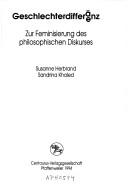 Cover of: Geschlechterdifferenz by Susanne Herbrand