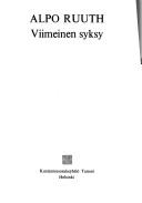 Cover of: Viimeinen syksy