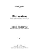 Cover of: Diversas rimas: obras completas, II