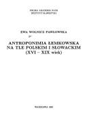 Cover of: Antroponimia łemkowska na tle polskim i słowackim: XVI-XIX wiek