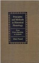 Cover of: Principles and methods in historical phonology by Marc Picard