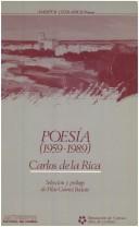 Cover of: Poesía, 1959-1989 by Carlos de la Rica