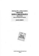 Manuale critico-bibliografico per lo studio della letteratura italiana by Mario Puppo