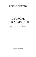 Cover of: L' Europe des apatrides