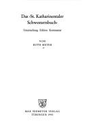 Cover of: Das "St. Katharinentaler Schwesternbuch": Untersuchung, Edition, Kommentar