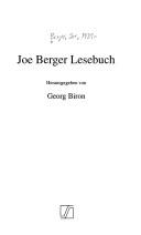 Cover of: Joe Berger Lesebuch