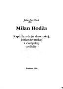 Cover of: Milan Hodža by Ján Juríček